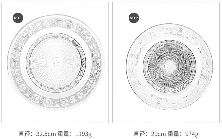 Haonai Kitchen Glasswares Glass Fruit Plate Round Plate, Cheap Glass Plate