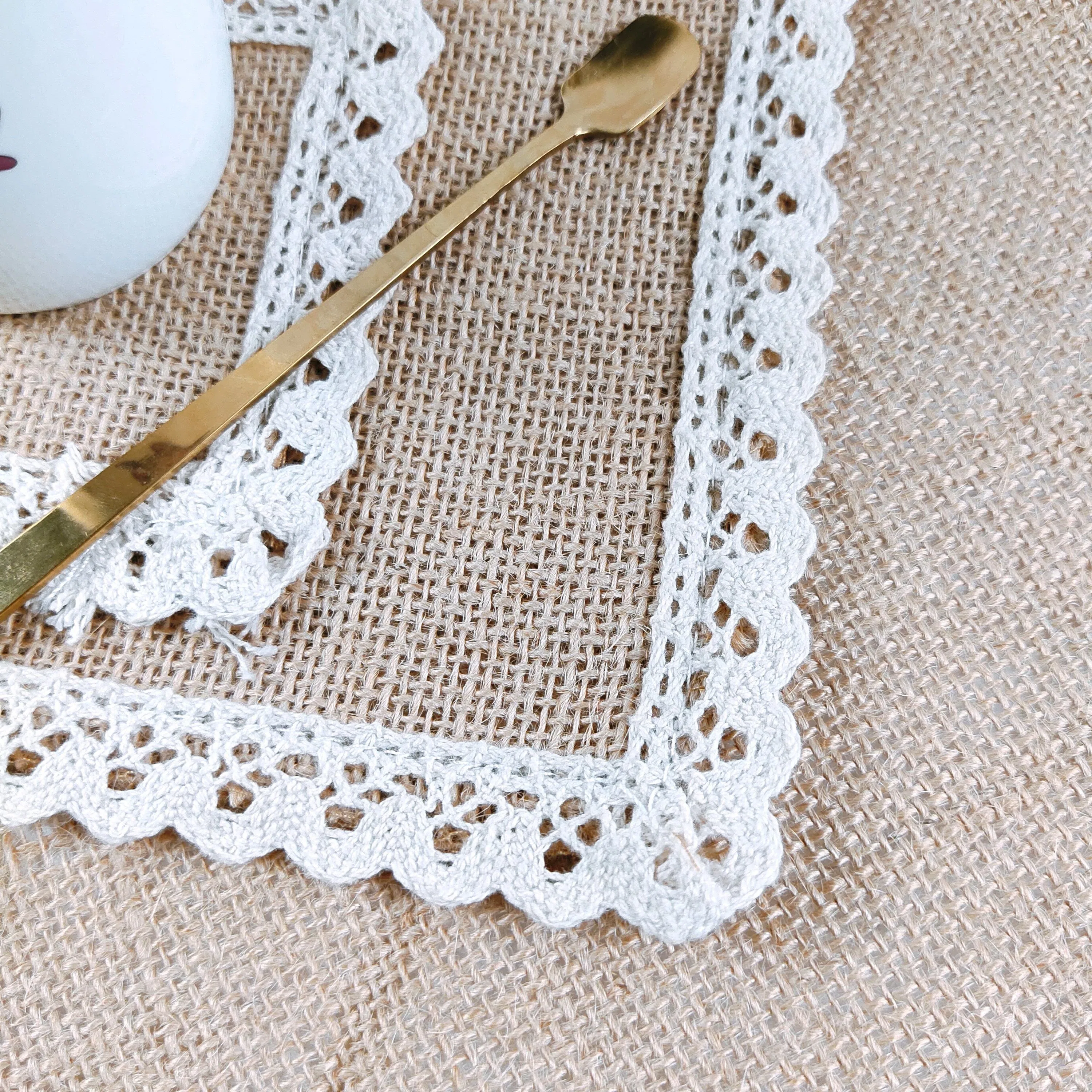 Vintage 15cm*15cm Burlap Jute Placemats Classic Style Home Decoration for Wedding Christmas