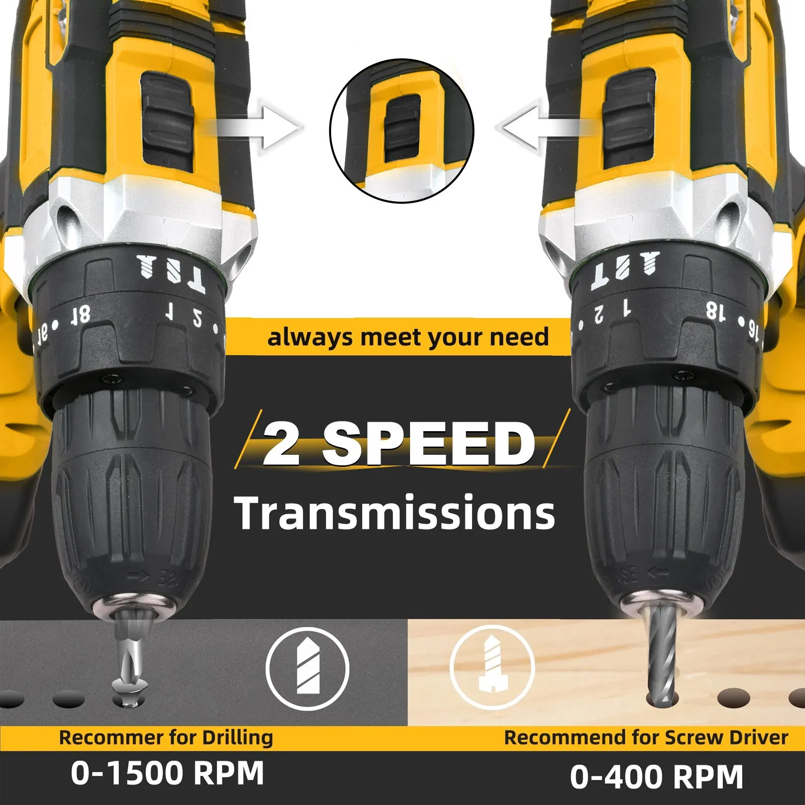 Беспроводной ударный шуруповерт 20В, набор электроинструментов