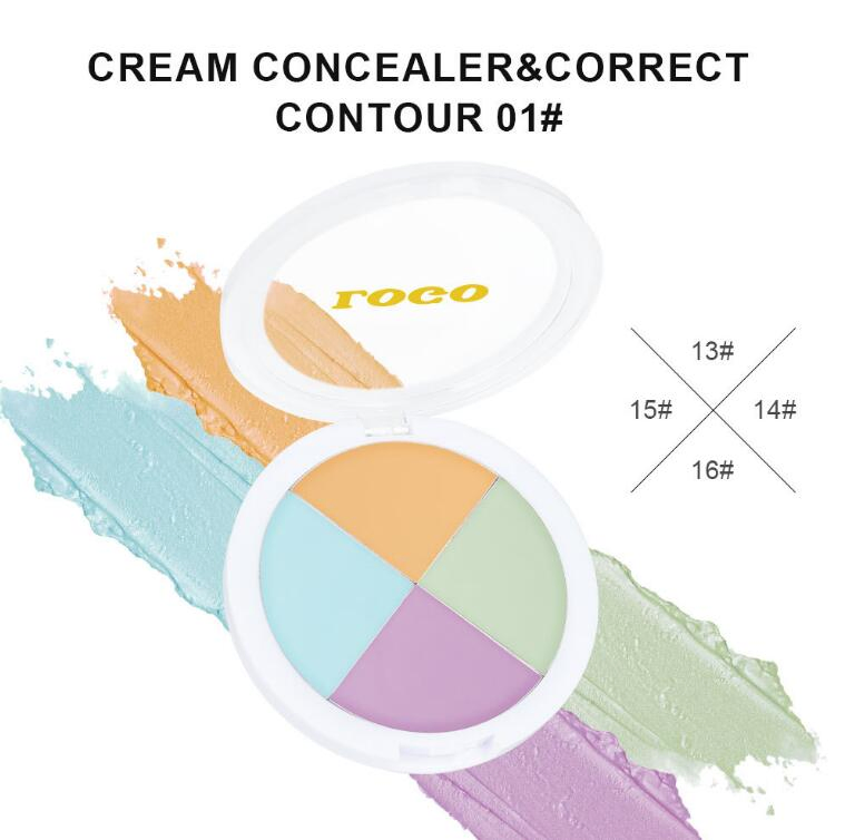 High Definite 4 Colors Concealer Palettte Waterproof DIY Matte Concealer Private Label