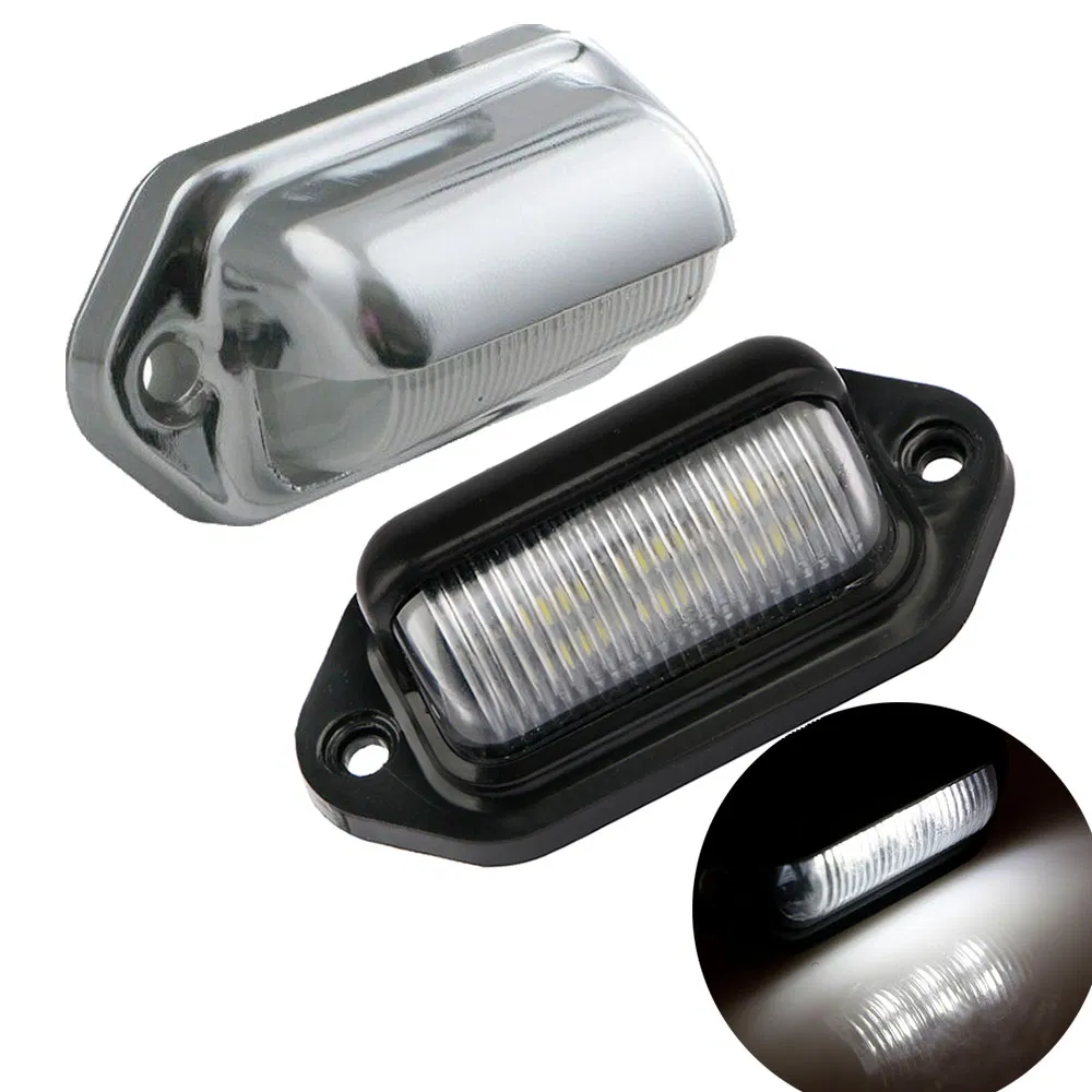 Светодиодные лампы для номерного знака, белые, хромированные