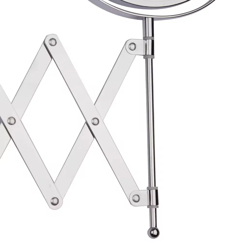 High Quality Double Sides Round Metal Bathroom Shaving Magnifying Makeup Extendable Mirror