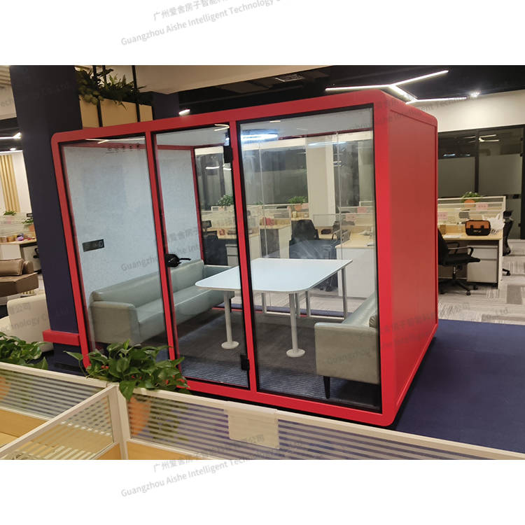 Soundproof Team Meeting Room with Power Outlets and Network Ports for Startup Coworking Space