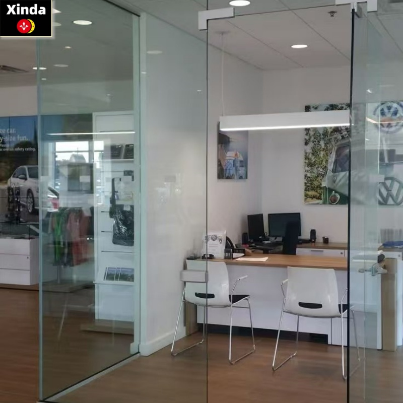 Glass Partition Wall Frameless Glass Partition Wall for Meeting Single Glass Partition Easy Assembled