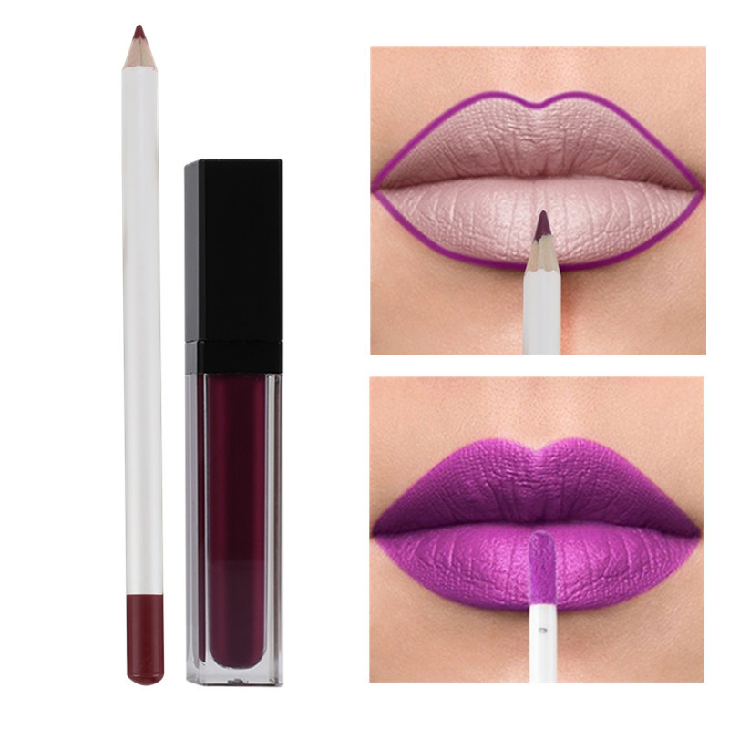 Cosmetics Lipstick Waterproof Vegan Wholesale Lipstick Private Label Lip Gloss and Lip Liner Set