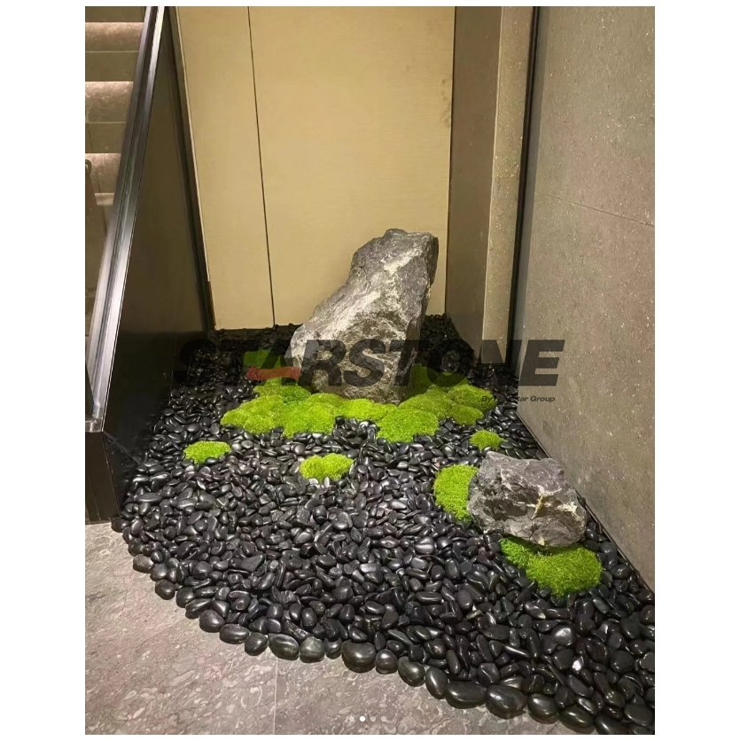 Black Modern Natural Stone High Quality Natural Paving Cobble Pebble