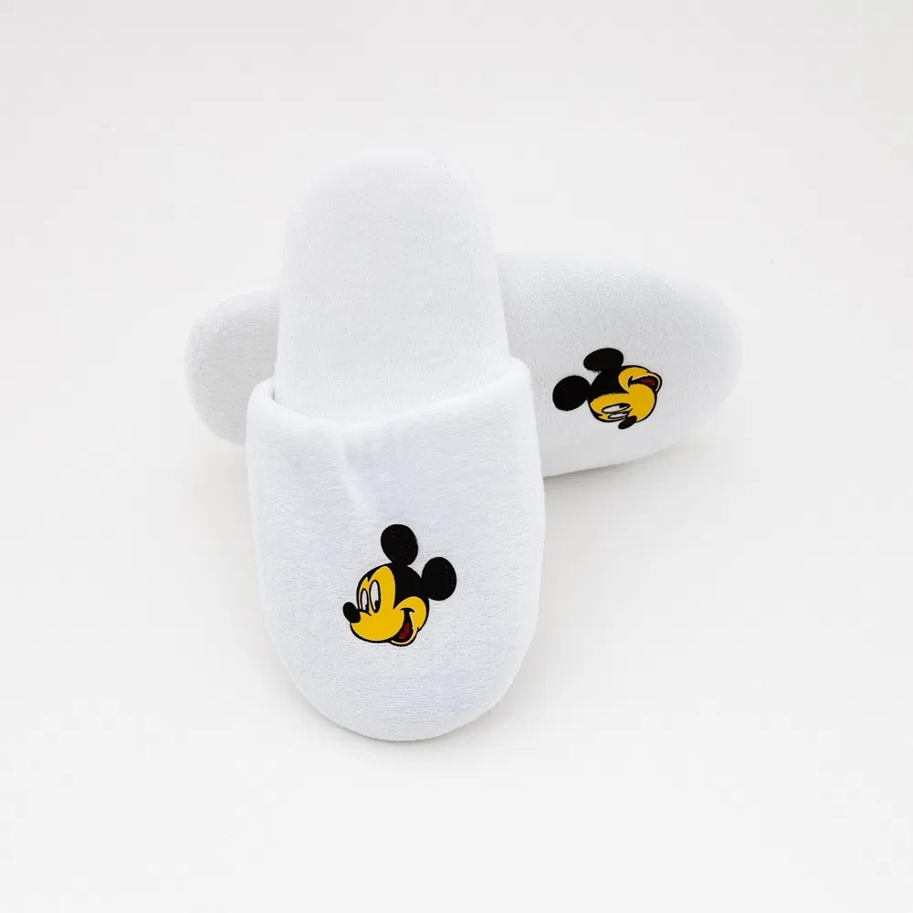 Sewing Label Logo Velvet Material Custom Colors Disposable Slippers for Hotel
