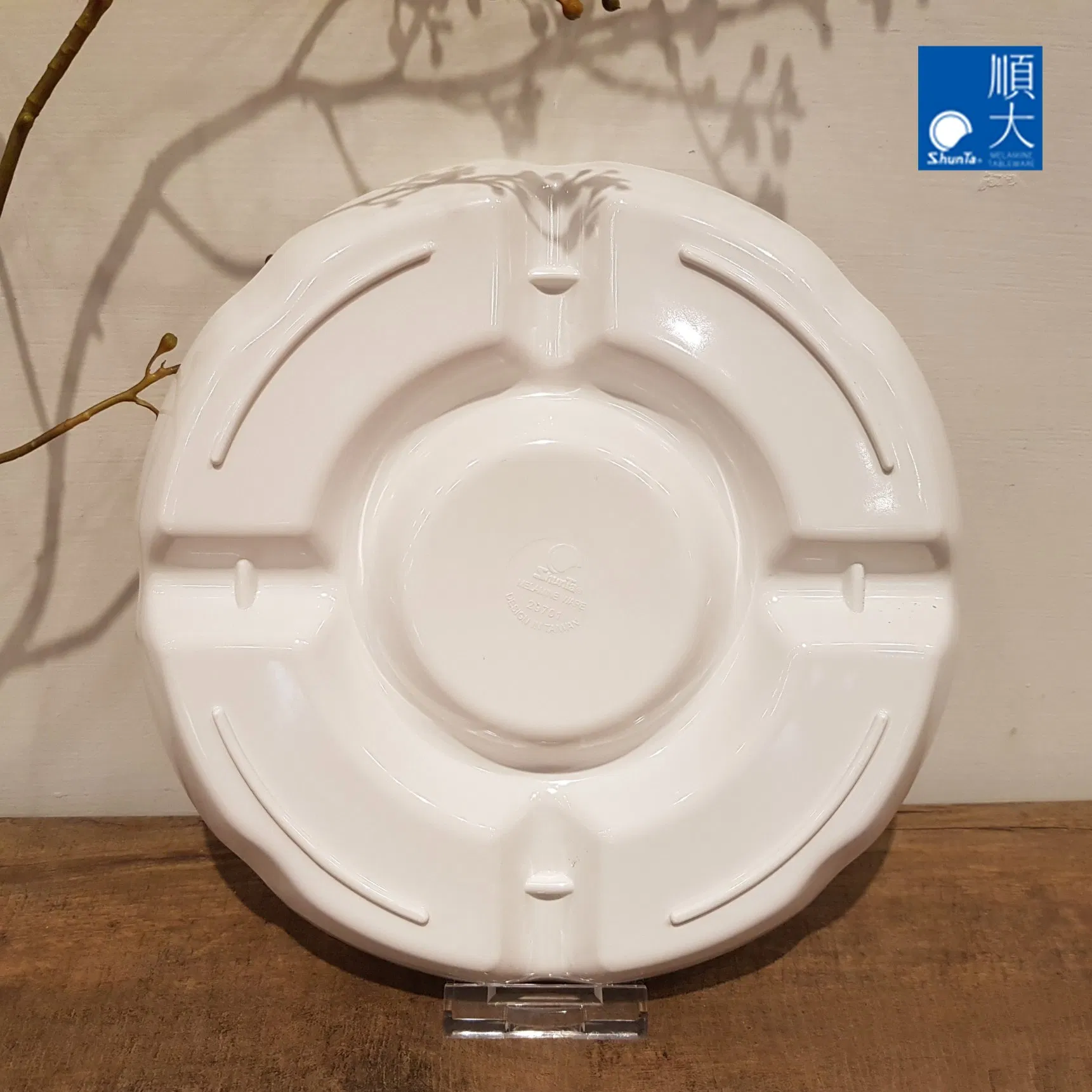 5-Divided Plate Melamine Round Plate Restaurant White Plate