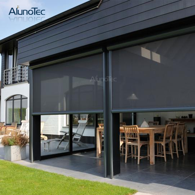 Waterproof Sun Shading Zip Screen External Shades Shutters Vertical Curtains Outdoor Blinds for Outdoor Living