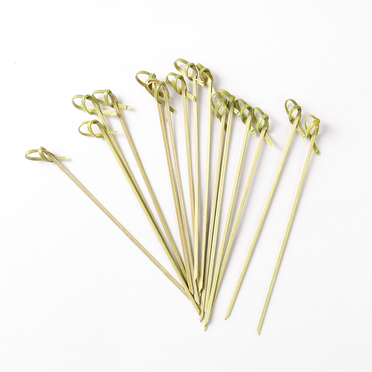 Compostable Bamboo Knot Stick Disposable Hamburger Picks Colorful