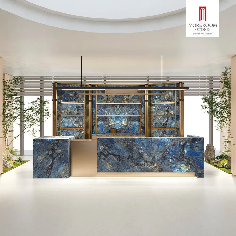 Midnight Sapphire Agate Glass Countertop for Bar Design