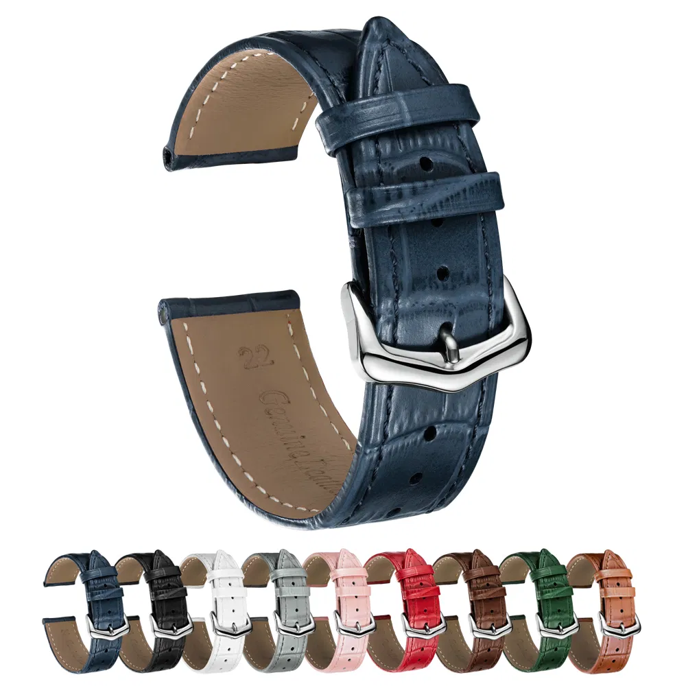 Crazy Horse Leather Watch Strap 15mm-24mm Watch Band Durable Replacement Watchband