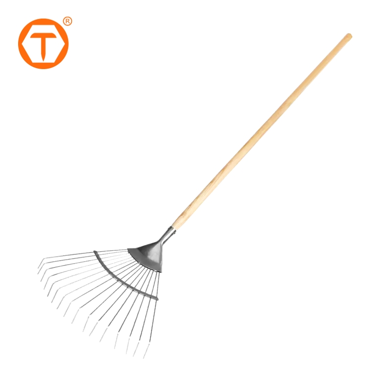 157cm Industrial Metal Yard Rakes Stainless Steel Outdoor Lawn Garden Leaf Rake for Leaves and Grass