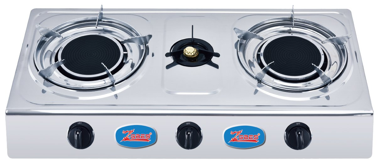 Premium Stainless Steel 3 Burner Gas Cooker for Home Kitchens