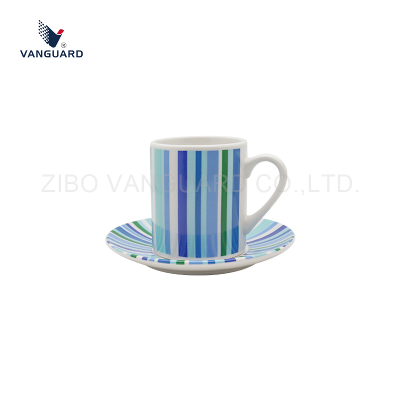 Набор чашек с блюдцами 210 мл, цветные