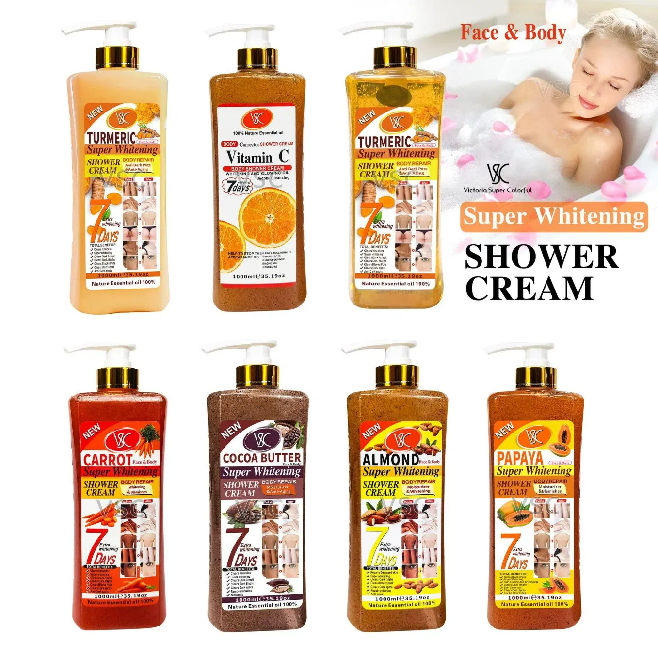 Brightening Skin Shower Gel Exfoliating Nourishing Moisturizing Collagen Improving Dark Spots