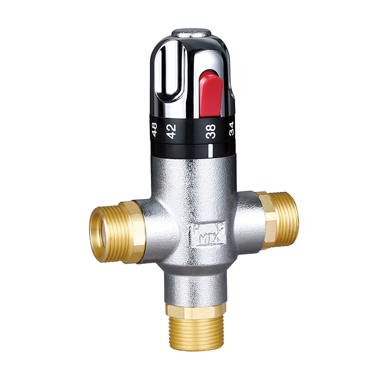 Sanipro G1 Thermostatic Valves Electroplated Copper Mixing Control Valve for Solar Heating System Water Pipe Bathroom Kitchen