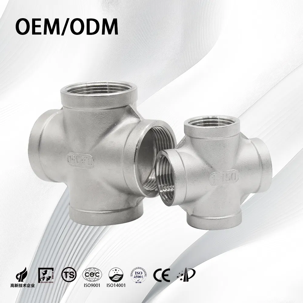 SS304/SS316L Industries High Pressure Male Female Threaded Cross for Oil Water