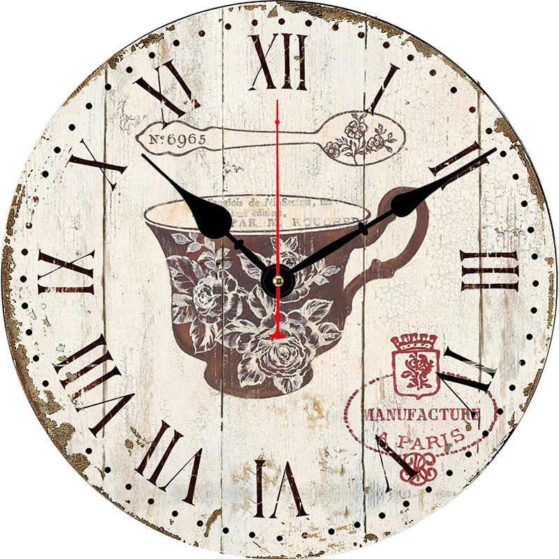 Dia 30/34/40/60cm Antique Decorative Wall Clock Silent Wooden Wall Clock Home and Table Decoration Promotion Gift Clock for Kitchen/Living /Bed Room-Hlc30019