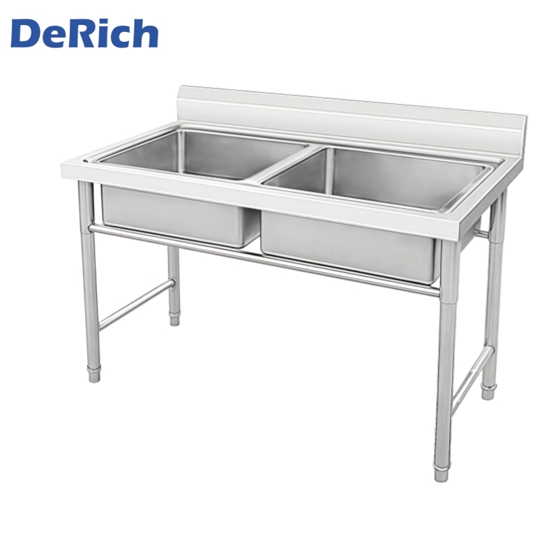 Derich Free Standing Single Bowl Commercial Stainless Steel Kitchen Sink for Restaurant Outdoor Washing Sink