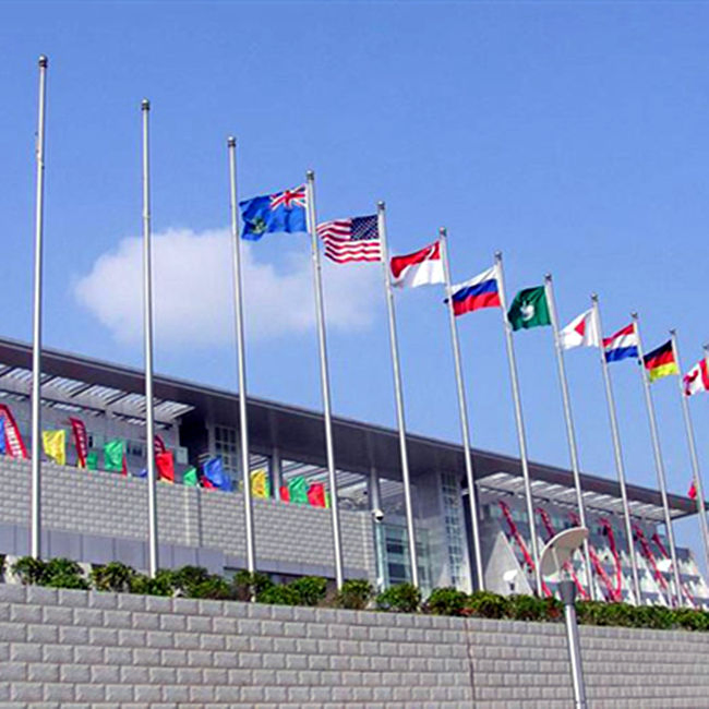 Remote Controlled 20m Flagpole Motorized Flag Pole Outdoor Stainless Steel Flagpole