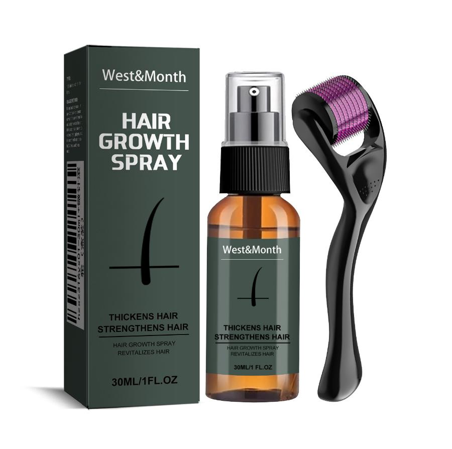Portable and Convenient Scroll Wheel Equipped Safe and Effective Natural Thickening and Conditioning Beard Growth Kit Beard Roller and Beard Growth Serum Spray