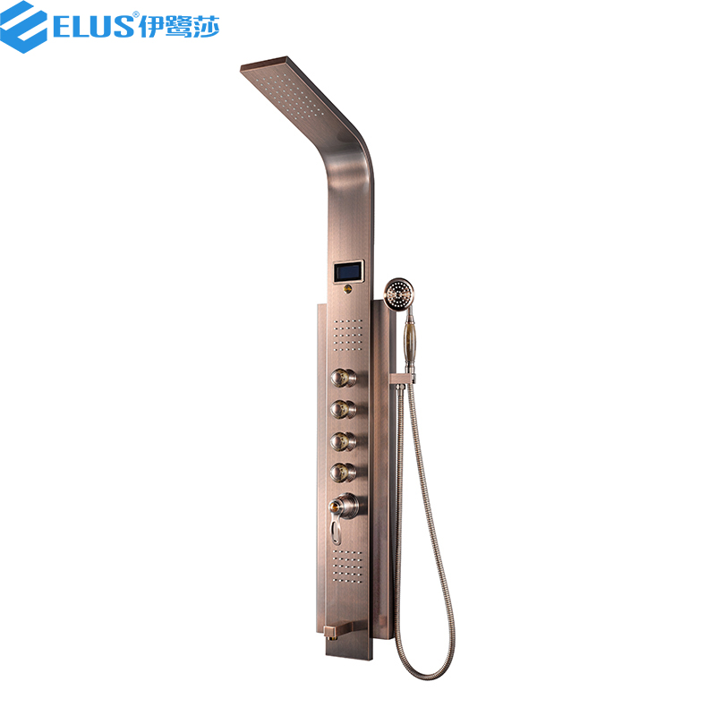 Hot Sale Gold Color Shower Panel /Shower Column with Temperature Display