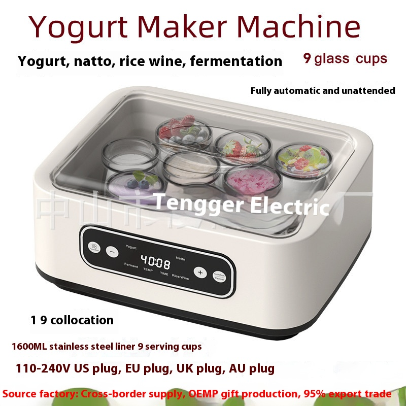 Ousehold Electric Yogurt Machine Mini Yogurt Maker Electronic Digital Yogurt Maker Machine with 8 Glass Jars Snj-159b BPA-Free