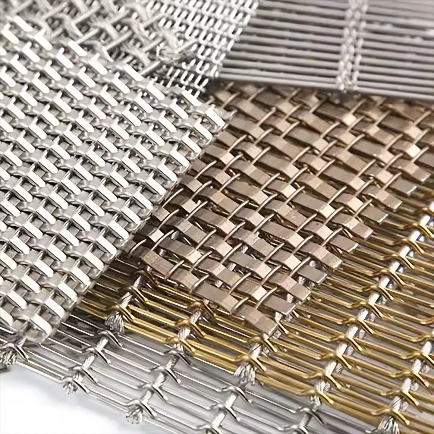 Mesh for Decorative Curtain Brass Metal Woven Wire Copper 5mm High Quality Plain Weave Stainless Steel Chain Link Mesh 10mm 2m
