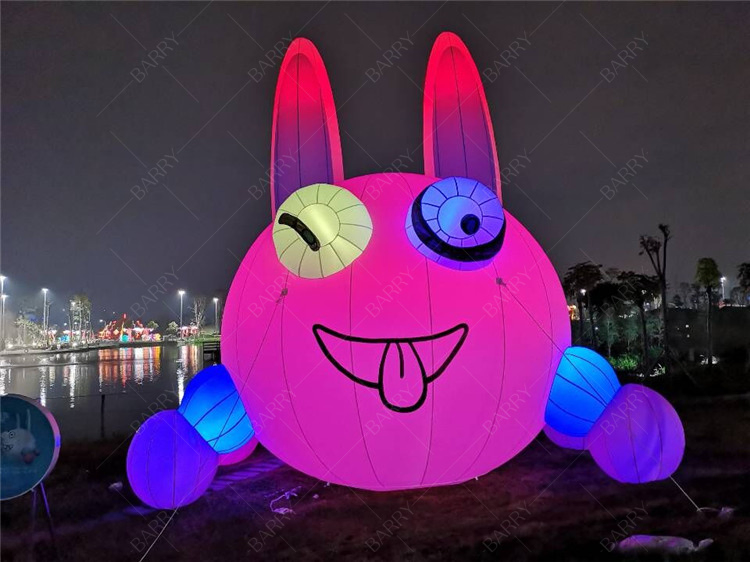 Barry Manufacturer Advertising Giant Inflatable Cartoon Rabbit with LED Light