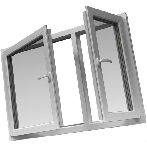 Interior Double Leaf U PVC Sliding Window with Corss Bar Decoration