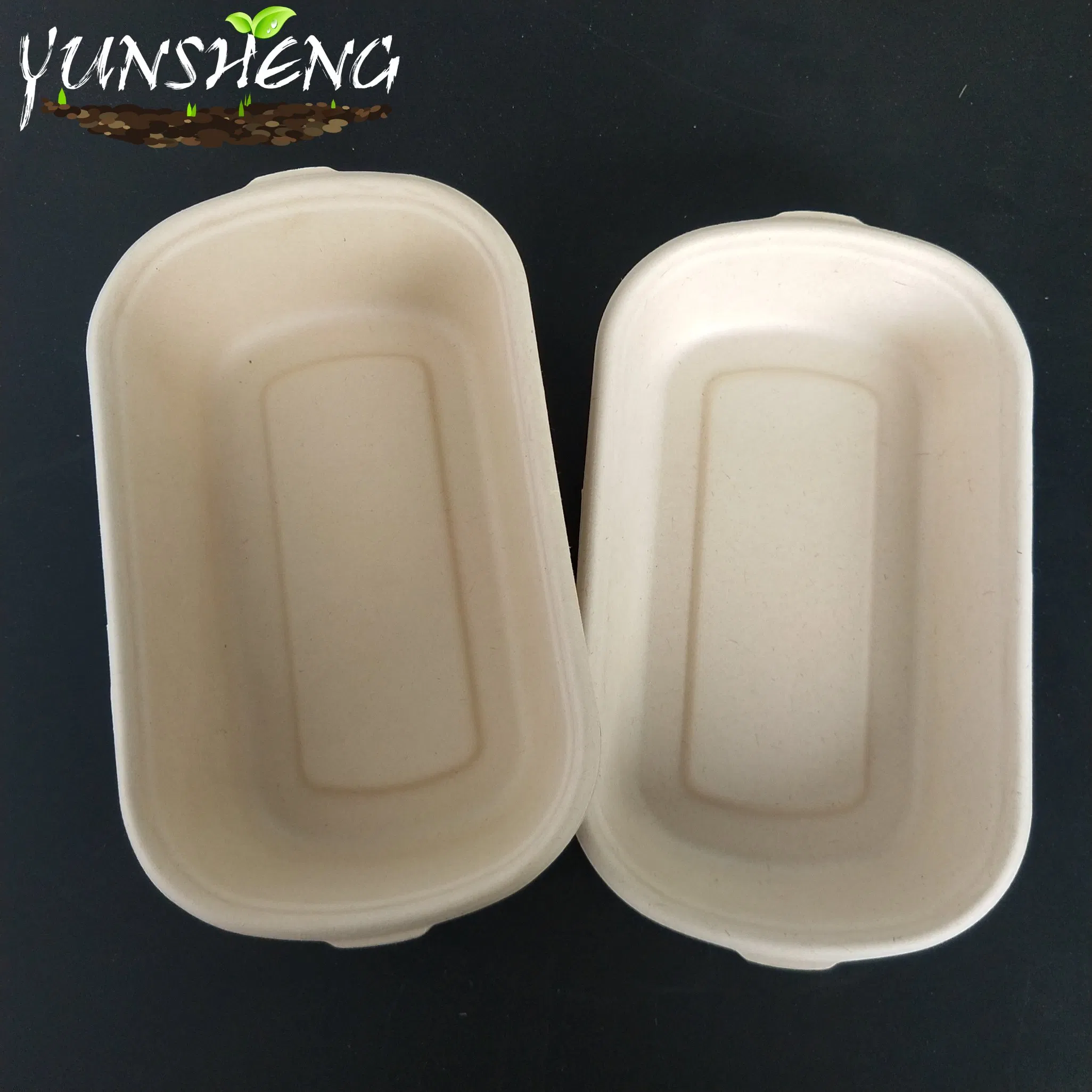 Eco-Friendly Customized Disposable Wheat Straw Paper Box with Lids Which Are Two Compartments