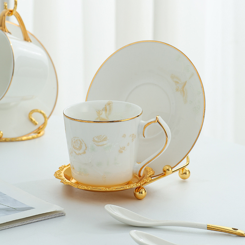 Stylish Tabletop Tea Cup Rack with Spoon Holder for Organized Storage