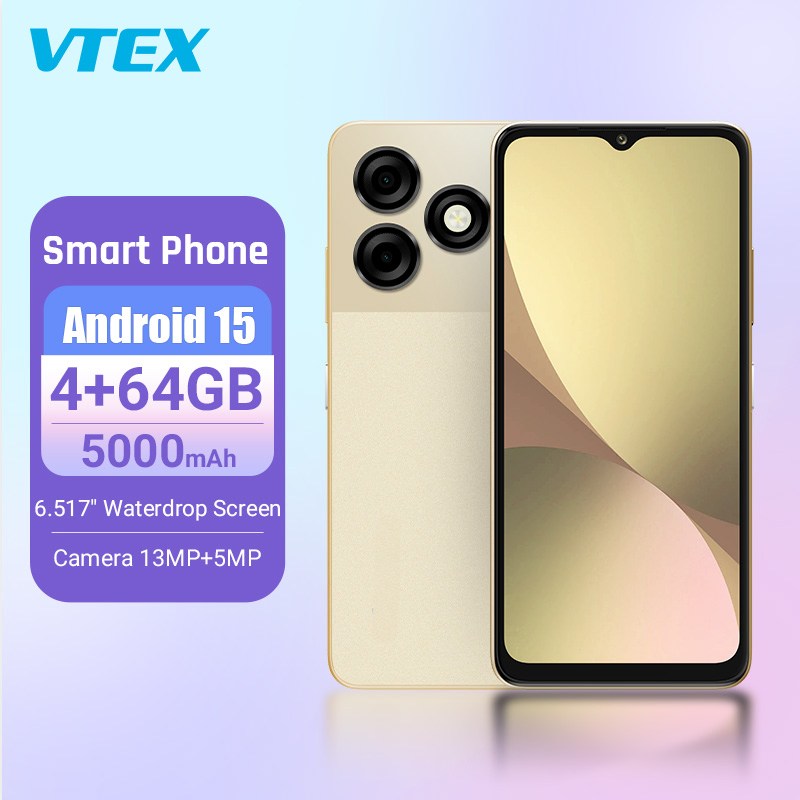 6.517" HD IPS Android15 2.4G WiFi Bt4.2 4G+64G Cell Mobile Phone Smartphones