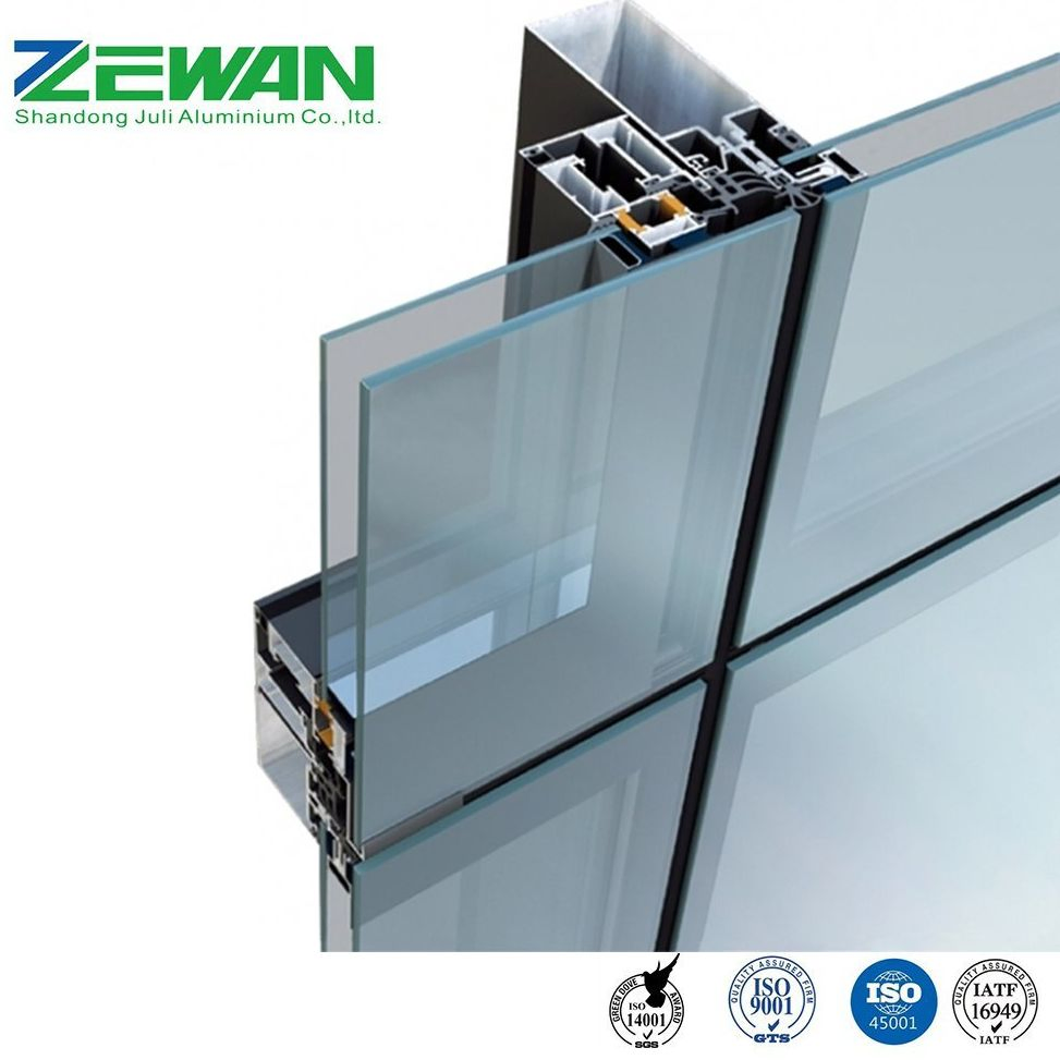 Custom Heat Insulation Aluminum Profile for Curtain Wall Powder Coating Anodized