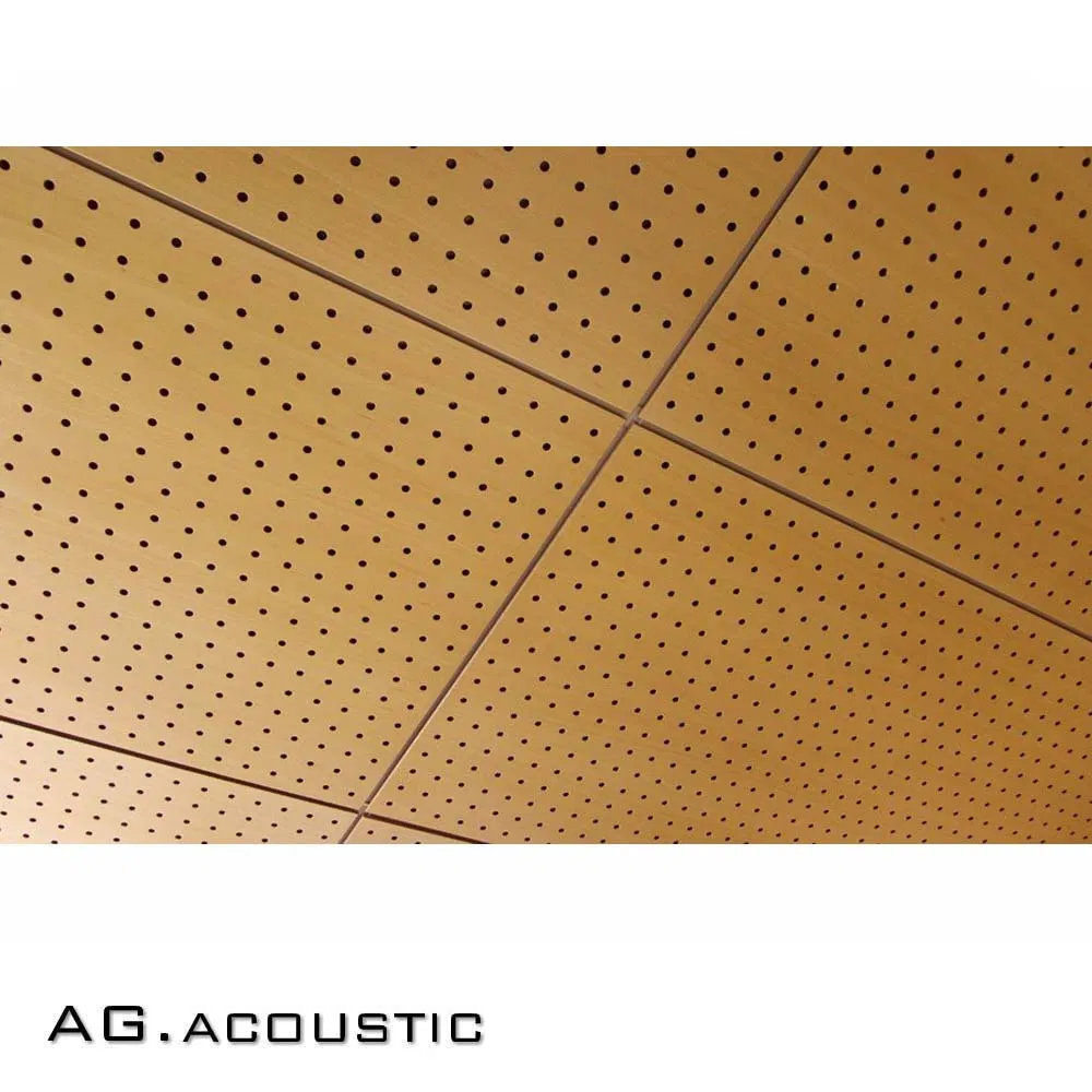 AG. Acoustic Eco Friendly Product Soundproofing Wood Veneer Perforated Ceiling Panel Price