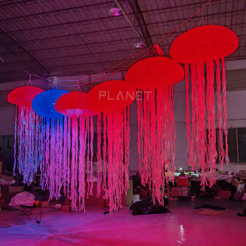 Hanging Colorful LED Wedding Event Inflatable Jellyfish Balloon for Decoration