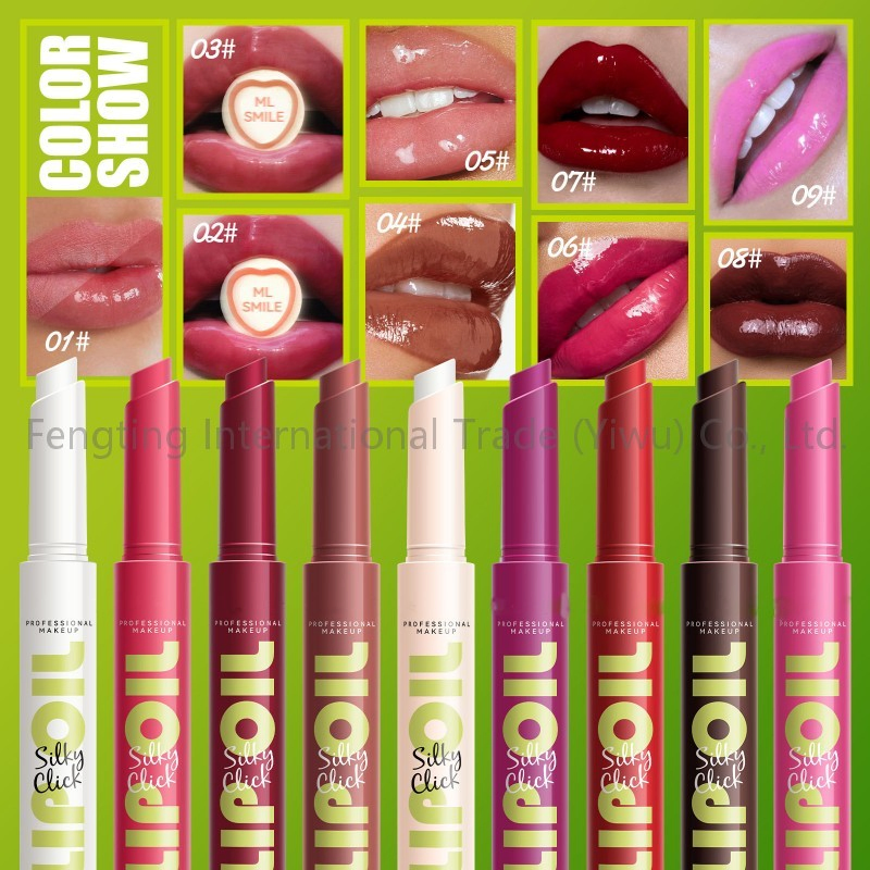 9 Color Waterproof Lasting Lipstick Solid Hydrating Lip Gloss Mineral Ingredients Moisturizing Lip Oil Pressed Lip Mirror J1