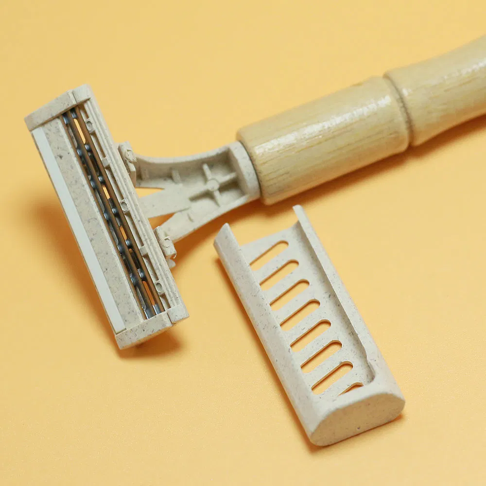 2026 Hot Selling Wholesale Price, Affordable New Three-Blade Shaver with Bamboo Handle