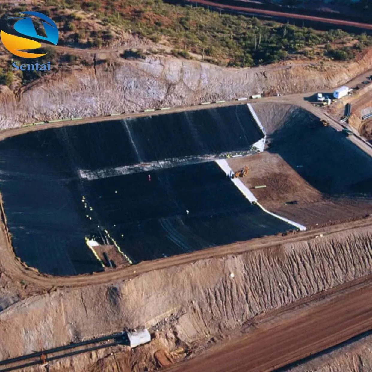 0.8mm 1mm 2mm 3mm PE LDPE HDPE Geomembrane Waterproofing Membrane for Landscape Lakes Reservoirs Artificial Lakes Lake Slope Protection Pool Pond Liner