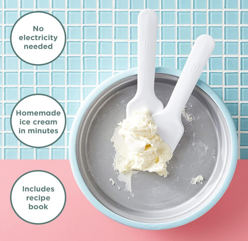 Sweet Spot Ice Cream Maker Includes Recipe Book Blue Glow