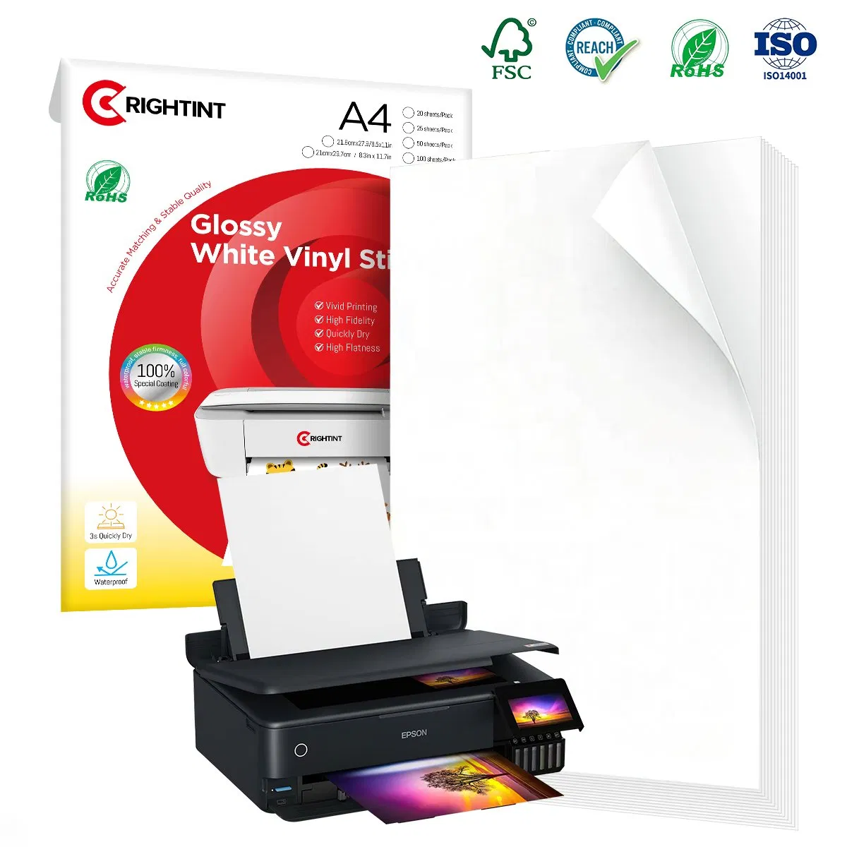 High-Quality Glossy PP Sticker Paper for Inkjet Printers