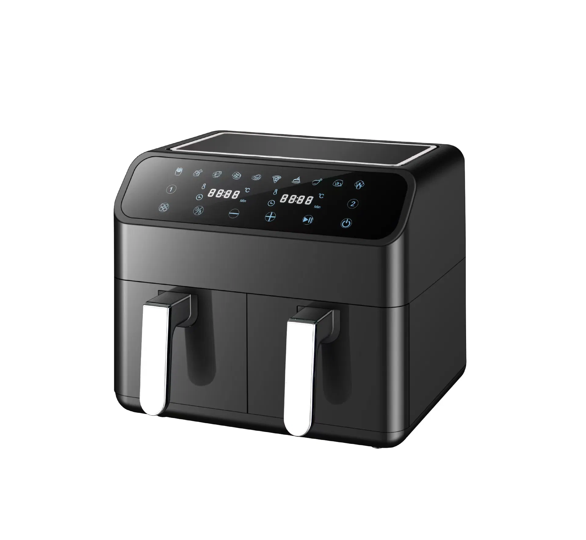 8L Stainless Steel Double Pot Air Fryer Multifunctional Visual Large Capacity Household Electric Fryer