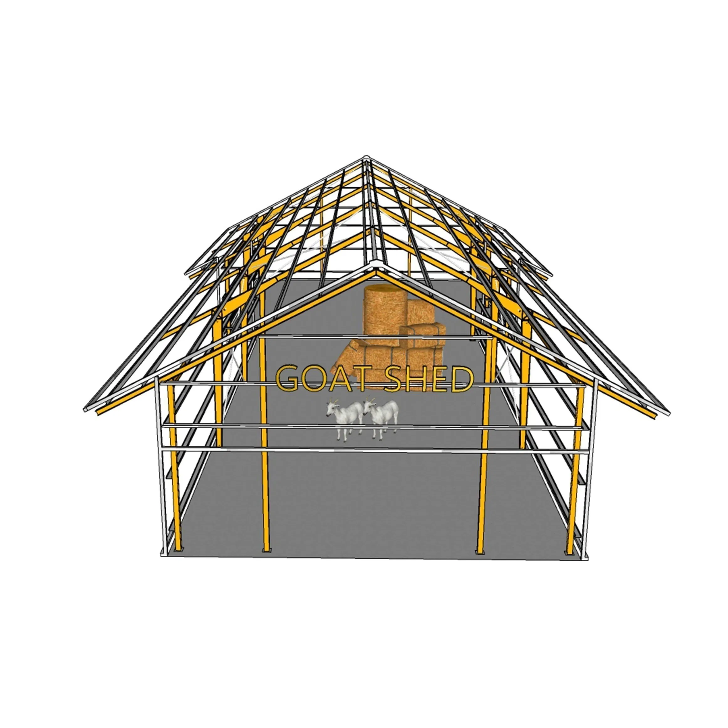 Secure & Stable Prefab China New Modern Wholesale Construction Building Material of Metal Steel Structure Goat Shed with Spacious Layout for Farming and Storage