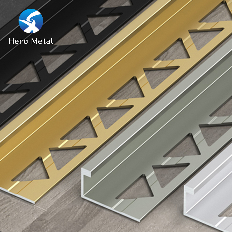 Decorative Transition Trim Aluminum 2.5m Silver Counter Top Floor Hero Metal Border Jolly Tile Straight Shape Strips