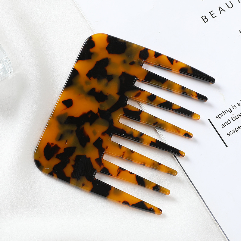 Расческа ацетатная черная прямоугольная с логотипом