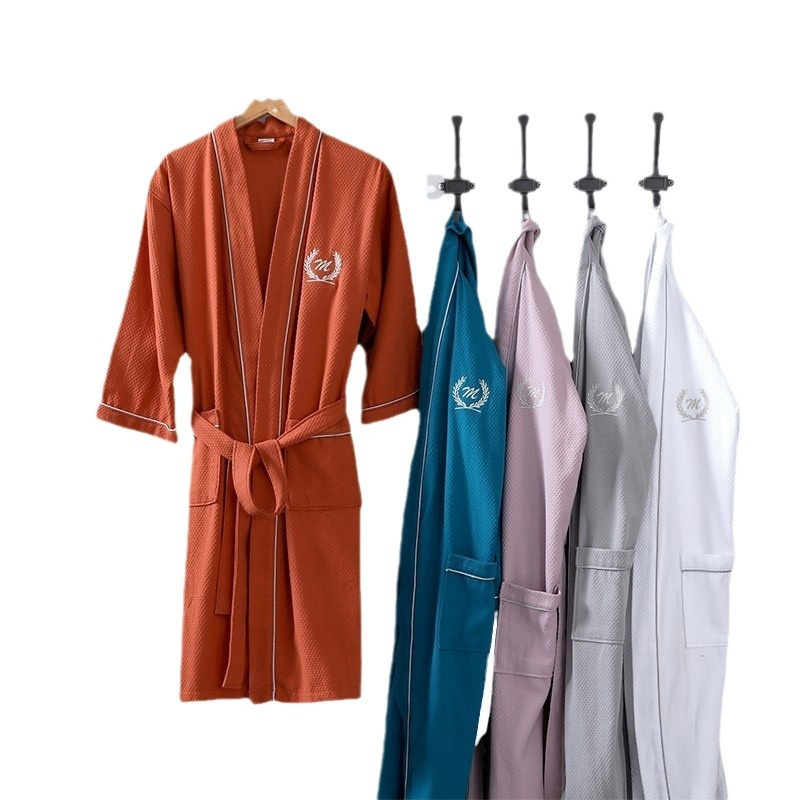 High-Count Cotton Hotel SPA Bathrobe - Moisture-Wicking & Quick-Drying Sauna Robe
