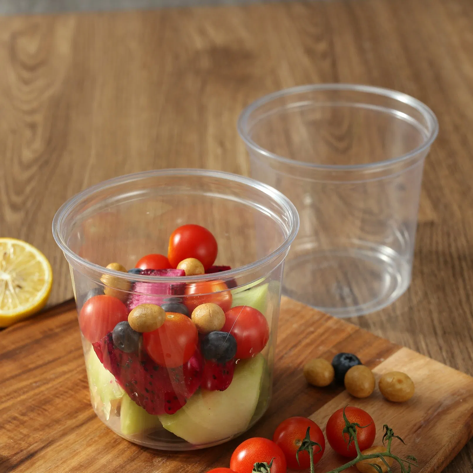 Factory Custom 12oz-16oz Pet/RPET Transparent Salad Bowl