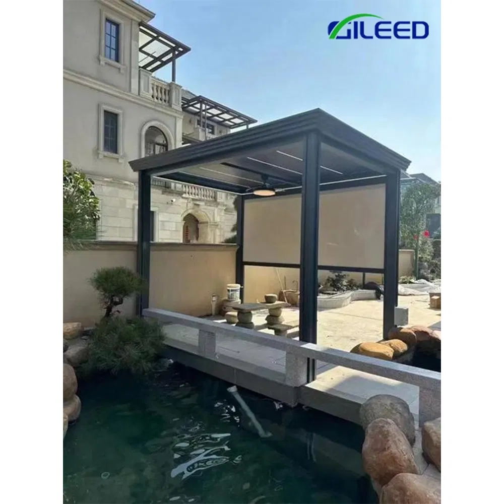 Outdoor Aluminum Roof System Auto Control for Yard Pavilion Shutters
