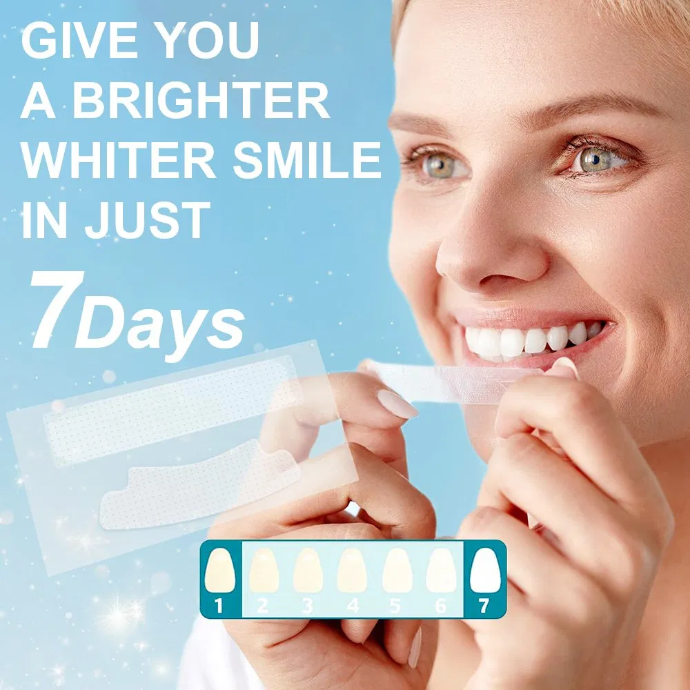 Wholesale Teeth Whitening Strips 7pairs Invisible Strong Viscosity Whitening Dry Strips